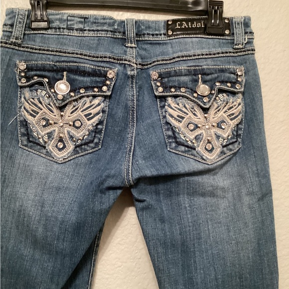 LA ldol Stylish Blue Distressed Women's Jeans 9 - Picture 4 of 8